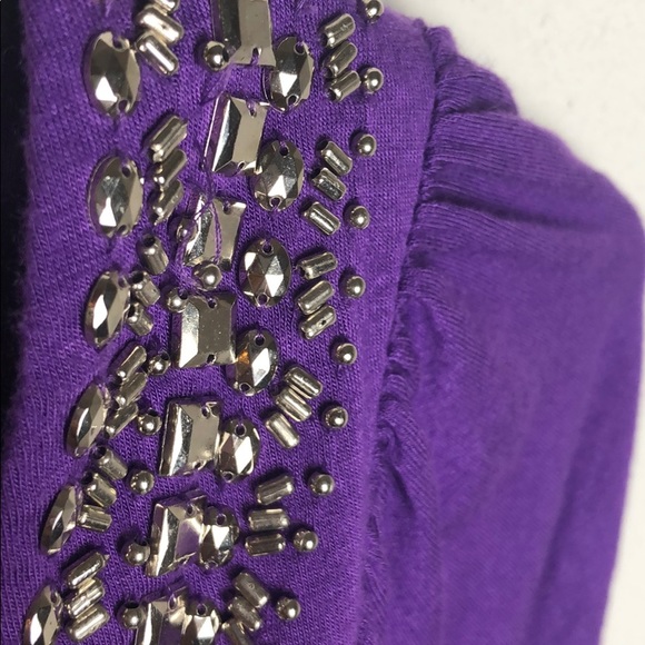 Torrid Purple VNeck Beaded Trim Top - Picture 8 of 8